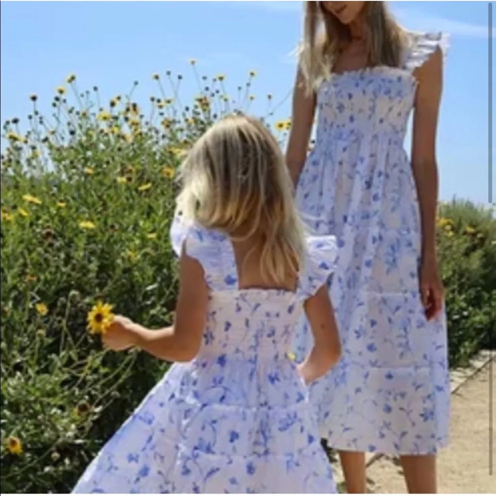 NEW Hill House Ellie Nap Dress in Blue Botanical Large - Picture 3 of 14